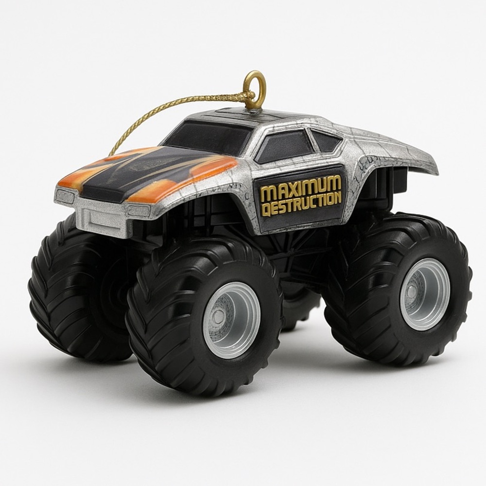 Monster Jam Christmas Ornament Kurt Adler Destruction Truck‎ Mini Grey Holiday